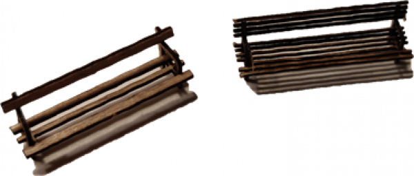 Holzbänke, filigrane Ausführung