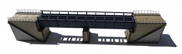 Brückenköpfe und Mittelpfeiler für die Hack-Brücke TN21 für Böschung