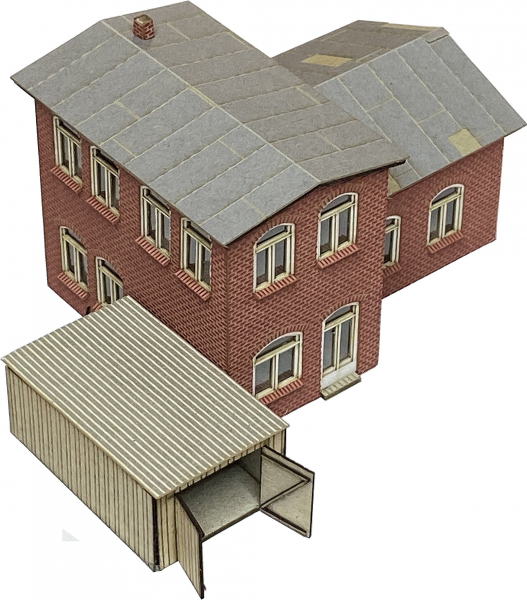 Zweigeschossiges Wohnhaus mit Werkstattanbau